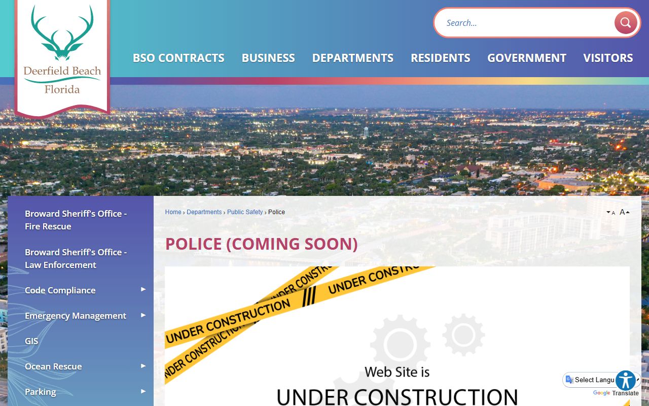 Deerfield Beach Police Department for bench warrant enforcement