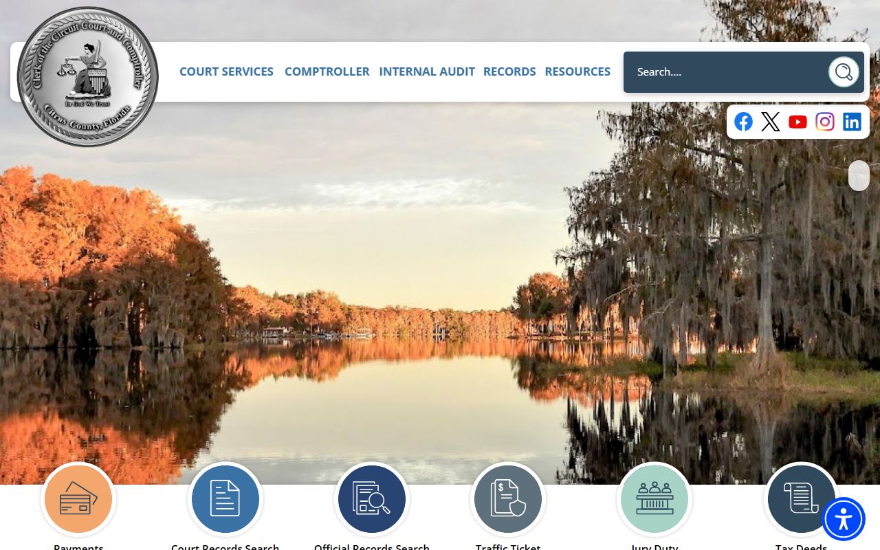 Citrus County Clerk of Court website for bench warrant records