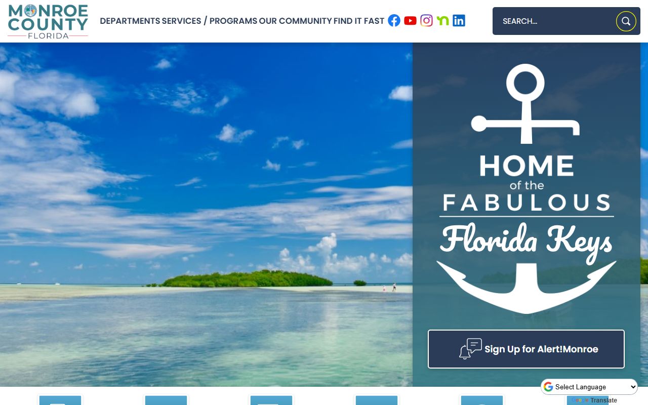 Monroe County Clerk of Court homepage for bench warrant searches